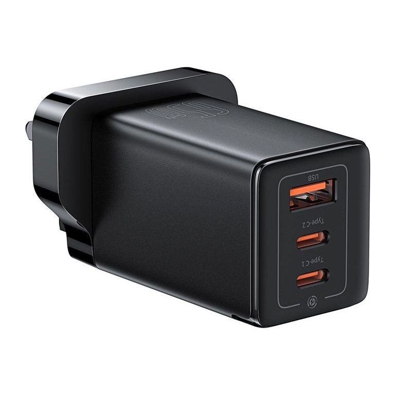 Baseus GaN5 Pro Fast Charger 2 USB-C + 1 USB-A 65W UK - Black