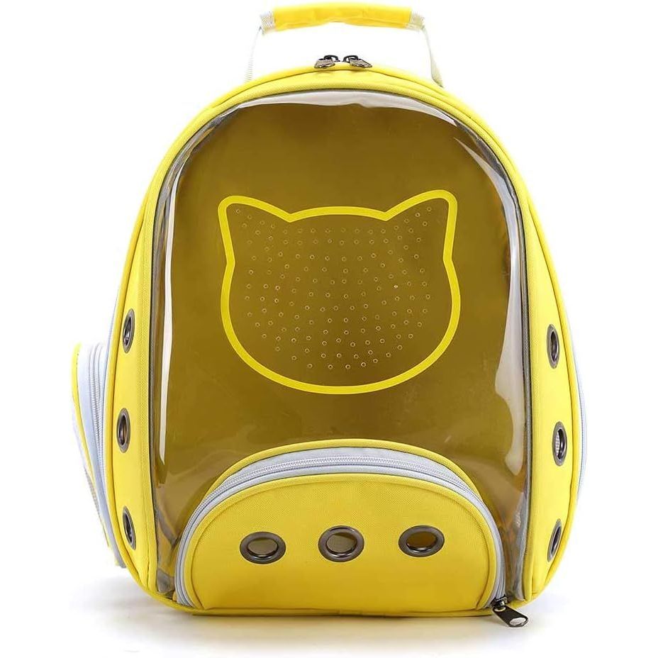Nutrapet Petstranaut Backpack Bobble Cat Face Yellow