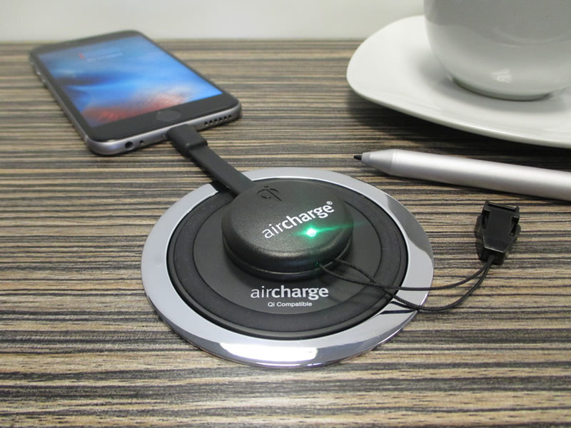 Aircharge Wireless Charging Receiver Black with Micro-USB Connector