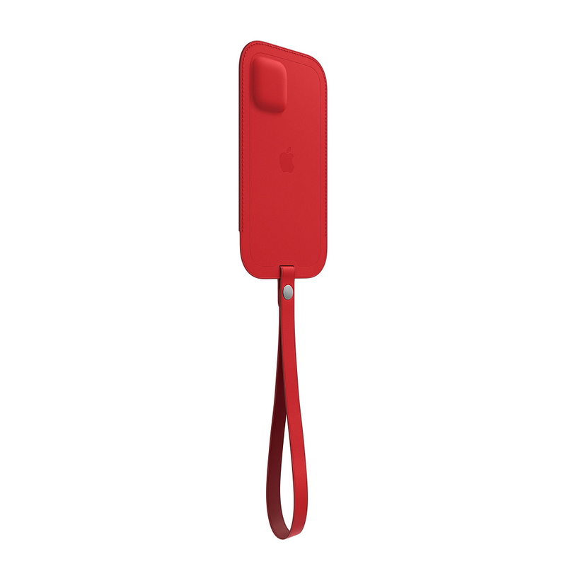 غلاف جلدي آبل مع ماج سيف (منتج) أحمر لآيفون 12 ميني