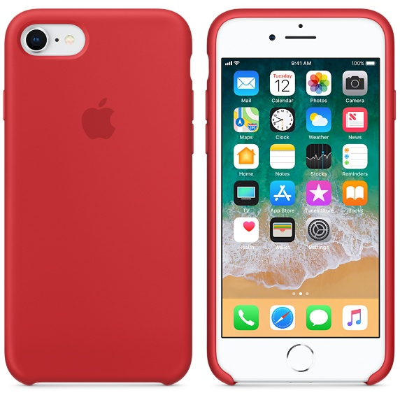 Apple Silicone Case Red for iPhone 8/7