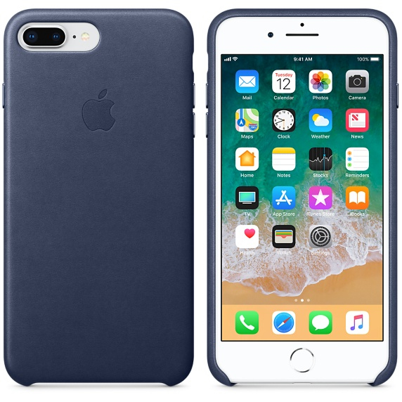 Apple Leather Case Midnight Blue for iPhone 8 Plus/7 Plus