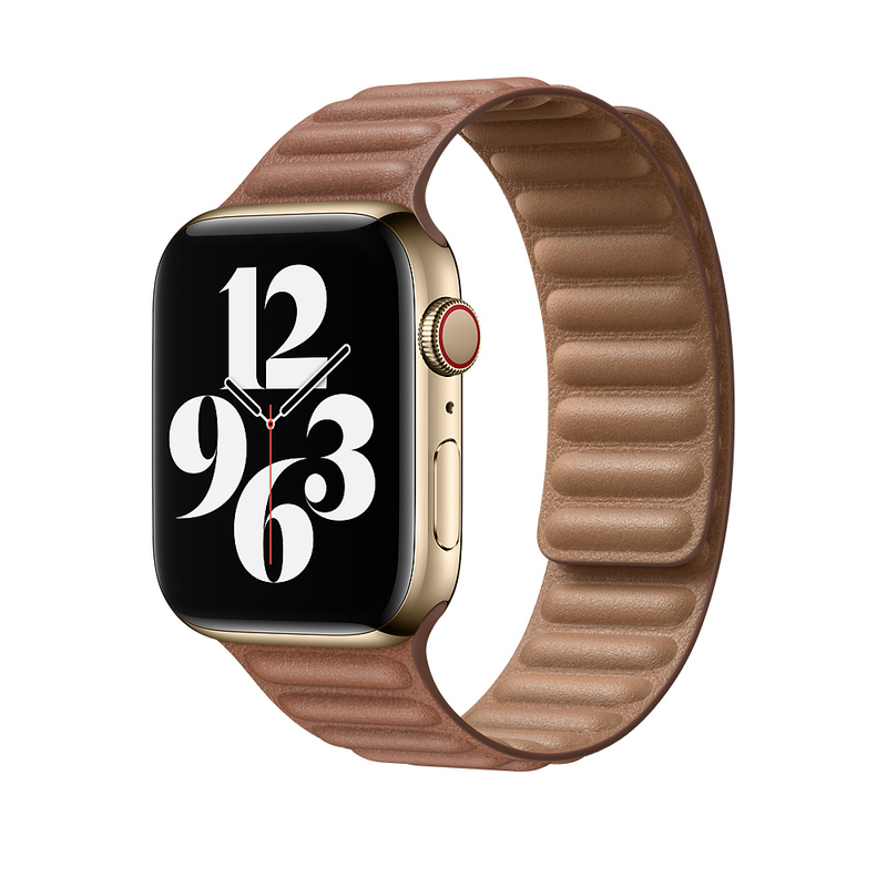 Apple 44mm Saddle Brown Leather Link Large (Compatible with Apple Watch 42/44/45mm)