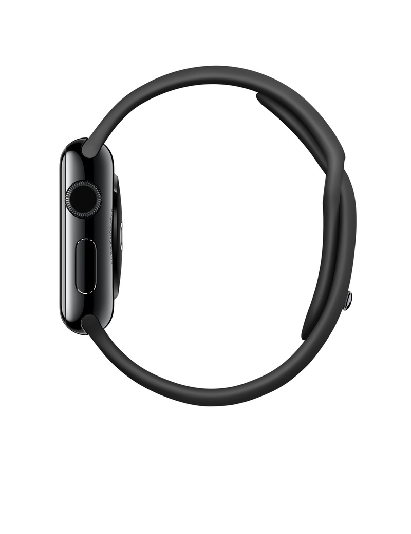 Apple Watch Sport 38mm Stainless Steel Case Black Band