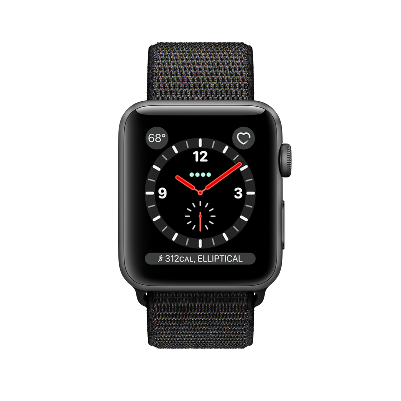 Apple Watch Series 3 GPS + Cellular 38mm Space Grey Aluminium Case with Black Sport Loop