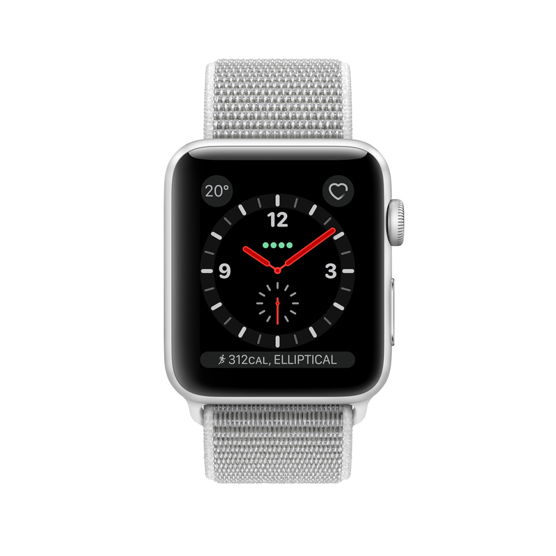 Apple Watch Series 3 GPS + Cellular 38mm Silver Aluminium Case with Seashell Sport Loop