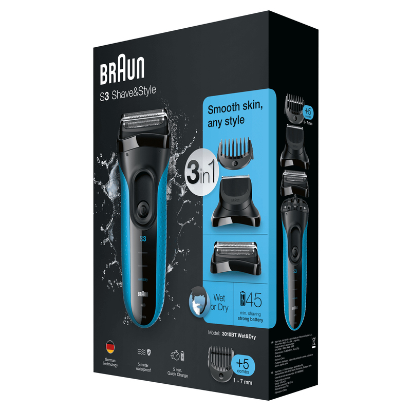 Braun Series 3 Shave & Style 3010BT 3-In-1 Electric Wet & Dry Shaver