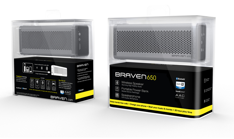 Braven 650 Silver Wireless Bt Speaker/Power Bank