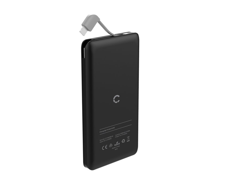 Cygnett ChargeUp Pocket 8000mAh Black Power Bank with Lightning Cable