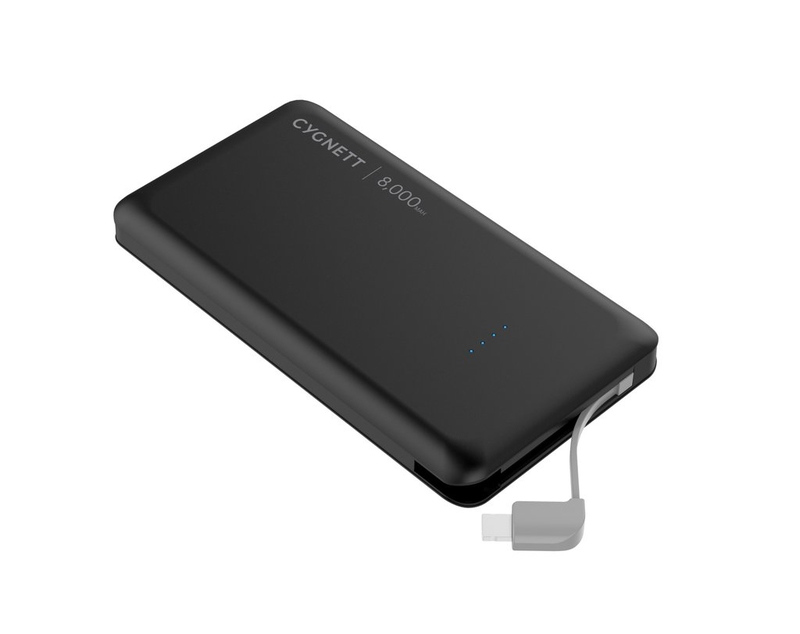 Cygnett ChargeUp Pocket 8000mAh Black Power Bank with Lightning Cable