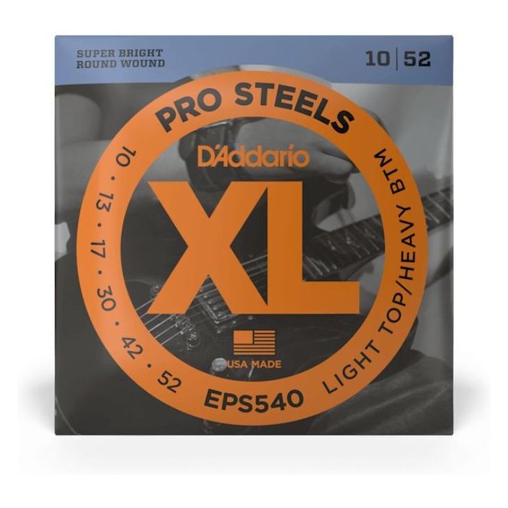 D'Addario EPS540 ProSteels Electric Guitar Strings / Light Top/Heavy Bottom / 10-52