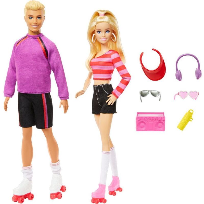Barbie Fashionistas 65th Anniversary 2 Doll Set Roller-Skating with Ken & 6 Accessories Barbie Fashionistas 65th Anniversary 2 Doll Set Roller-Skating with Ken & 6 Accessories