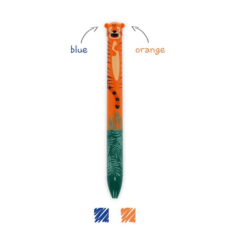 Legami Two-Colour Ballpoint Pen - Click & Clack - Tiger Legami Two-Colour Ballpoint Pen - Click & Clack - Tiger