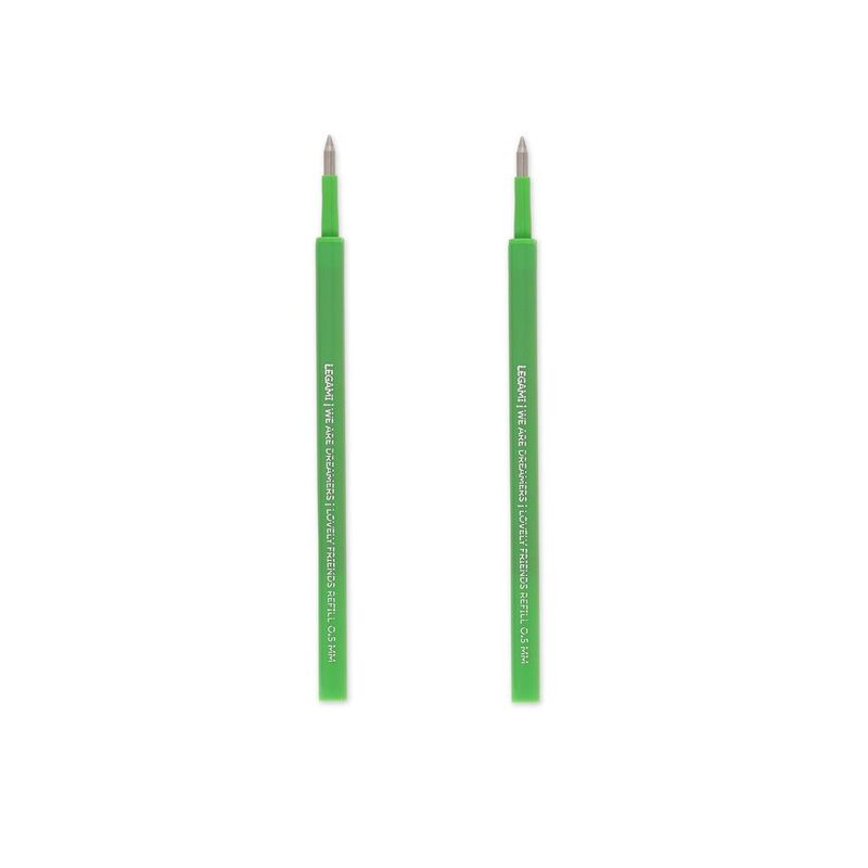 Legami Set of 2 Refills for Gel Pen - Lovely Friends - Green Legami Set of 2 Refills for Gel Pen - Lovely Friends - Green