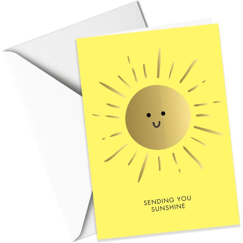 Share The Love Sending You Sunshine - General Gold Foil Greeting Card (21 x 15 Cm)