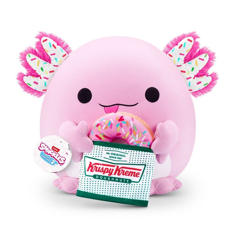 Snackles Series 2 Abbie The Axolotl And Krispy Kreme (Strawberry Frosted Donut) 14-Inch Plush Toy Snackles Series 2 Abbie The Axolotl And Krispy Kreme (Strawberry Frosted Donut) 14-Inch Plush Toy