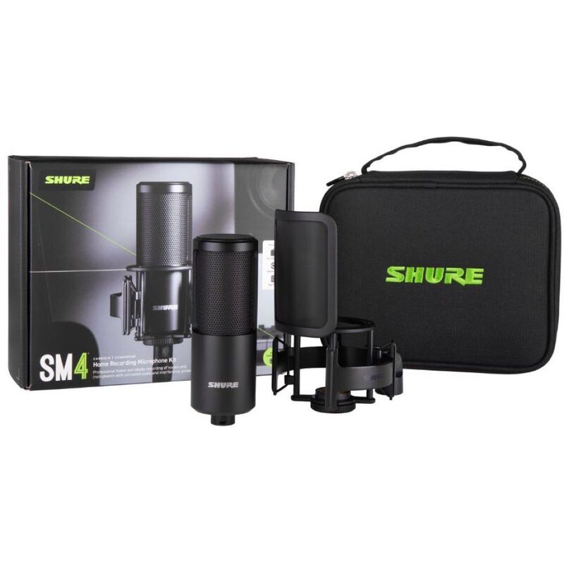 Shure SM4 Large-Diaphragm Cardioid Condenser Microphone Kit - Black Shure SM4 Large-Diaphragm Cardioid Condenser Microphone Kit - Black