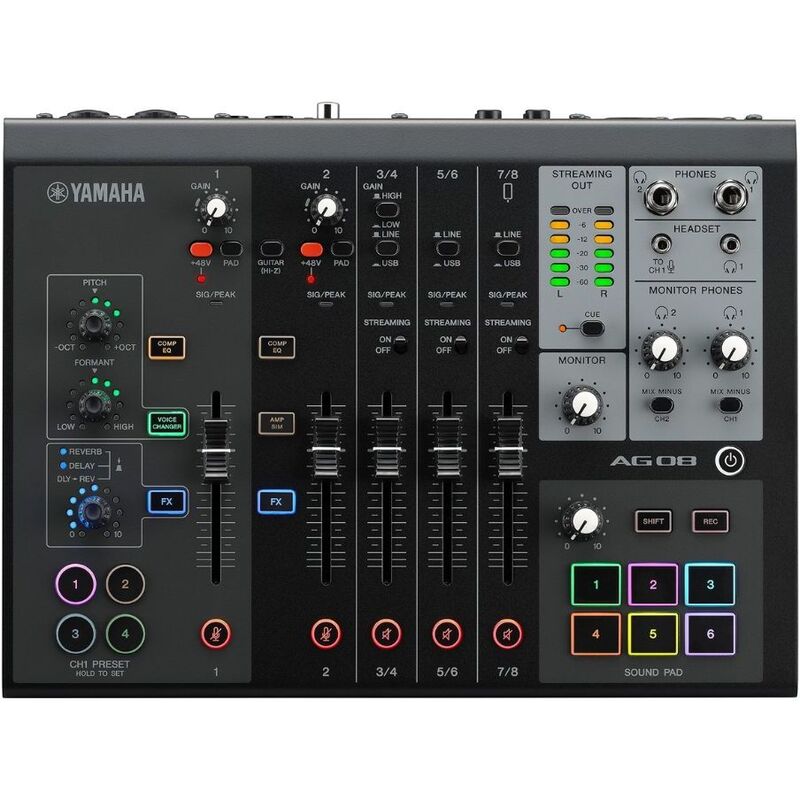 Yamaha AG08 Live Streaming Mixer - Black Yamaha AG08 Live Streaming Mixer - Black