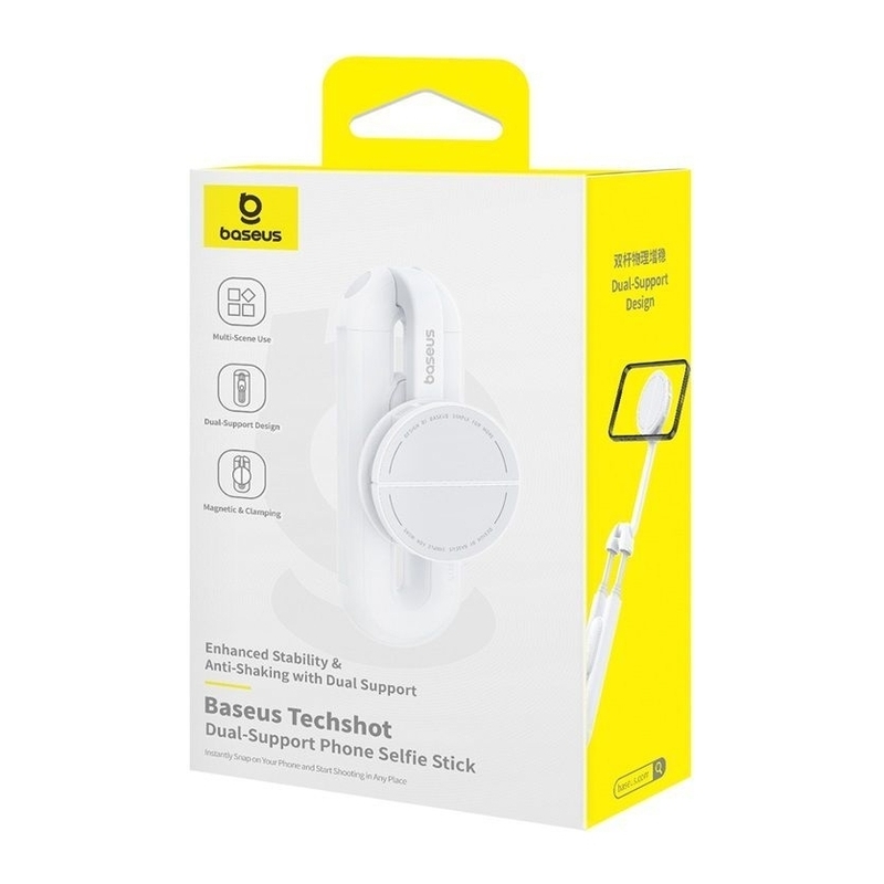 Baseus TechShot Dual-Support Phone Selfie Stick - Moon White
