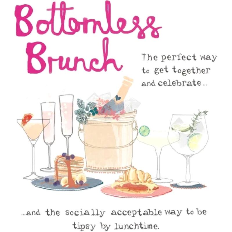 UK Greetings Happy Birthday Humour Greeting Card (13.7 x 15.9 cm) - Bottomless Brunch