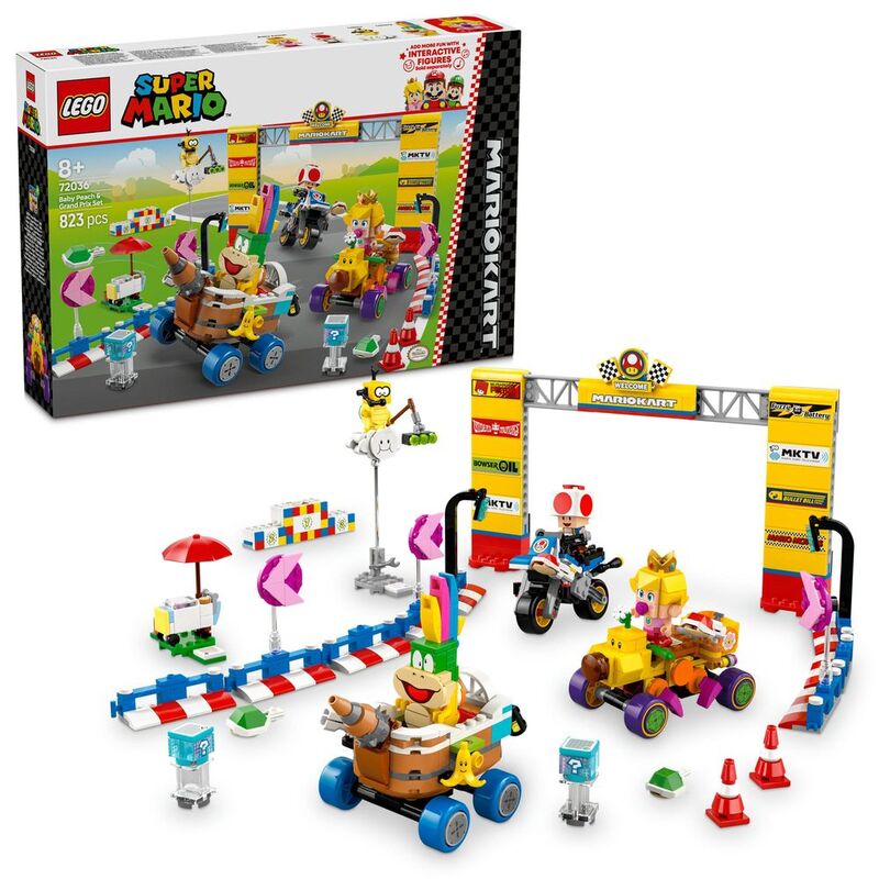 LEGO Super Mario Mario Kart Baby Peach And Grand Prix Set 72036 (823 Pieces)