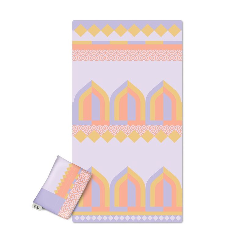 Sabr Amman Pocket Prayer Mat - New Al Hambra (60 x 114cm x 0.1cm Mat/ 12 x 16 x 1cm Pouch)