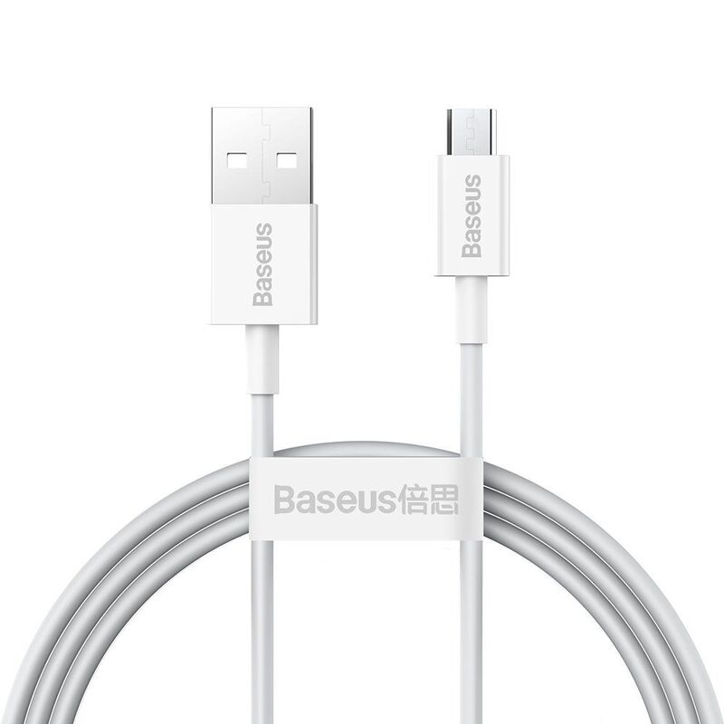 Baseus Charging Cable USB To Micro 2A 2M - White Baseus Charging Cable USB To Micro 2A 2M - White