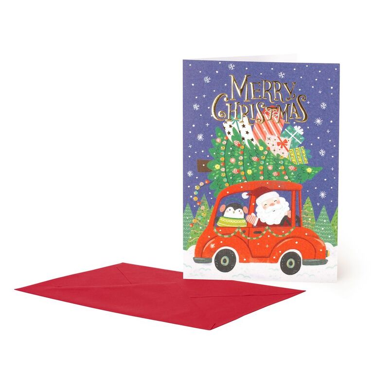 Legami Large Greeting Card - Santa Car (11.5 x 17 cm)