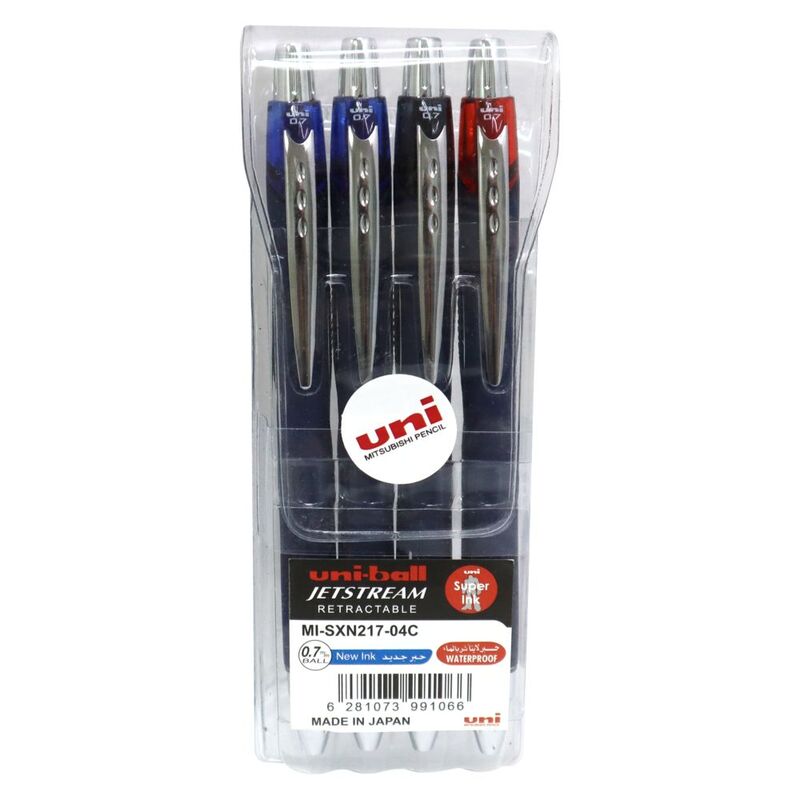 Uni-Ball Jetstream 0.7Mm Retractable Pen Pack (Pack Of 4)