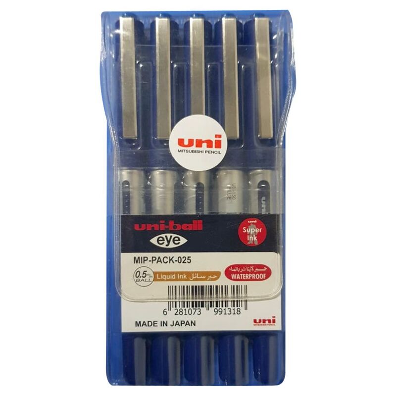 Uni-Ball Eye 0.5Mm Blue Pen Pack (Pack Of 5)