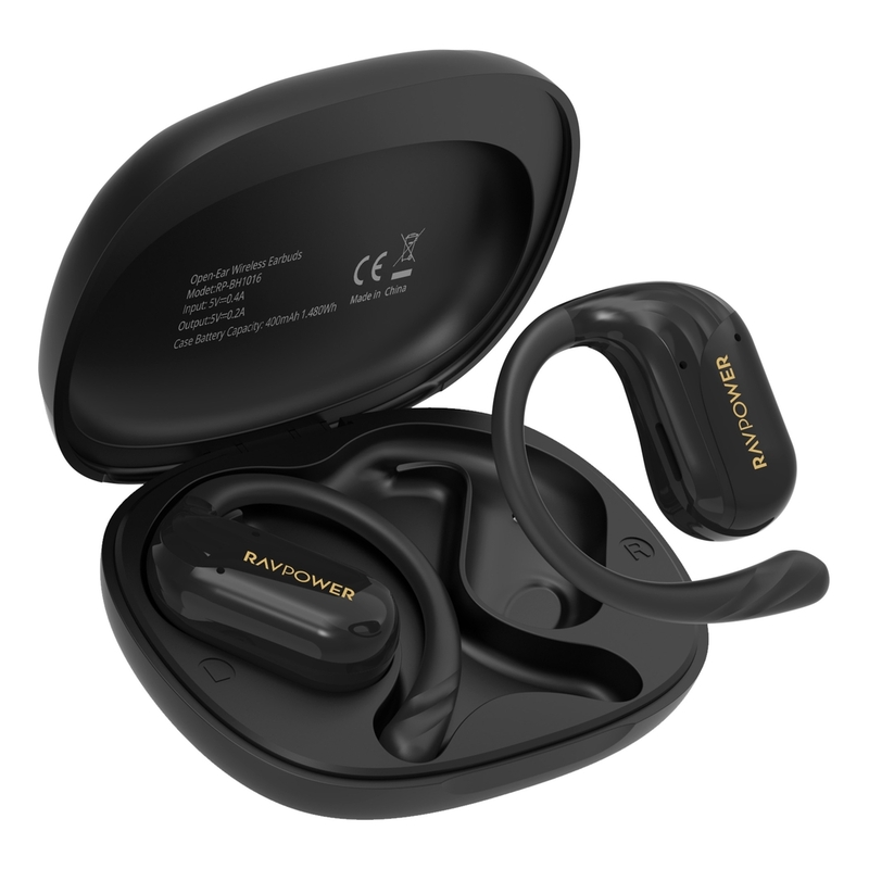 RavPower RP-BH1016 Open-Ear True Wireless Bluetooth Earbuds - Black