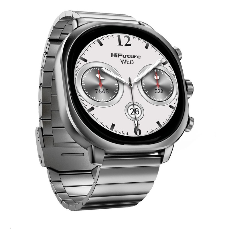 HiFuture AIX AMOLED Stainless Steel Wireless Calling Smartwatch - Silver