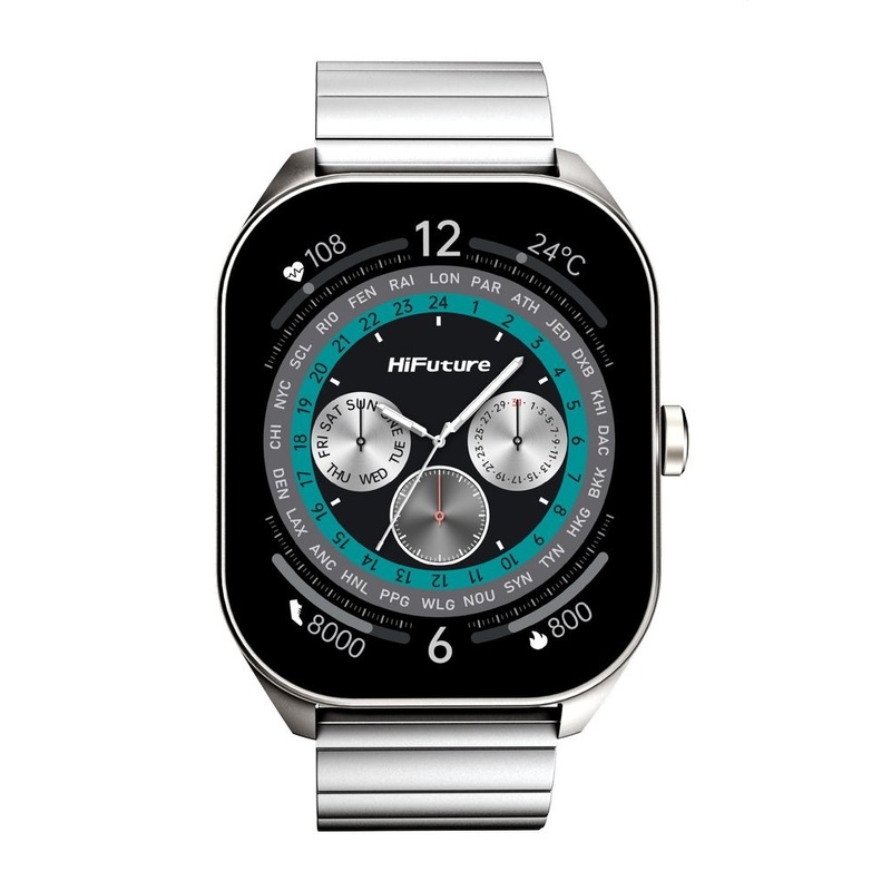 HiFuture Apex 2.04-Inch AMOLED Stainless Steel Wireless Calling Smartwatch - Silver HiFuture Apex 2.04-Inch AMOLED Stainless Steel Wireless Calling Smartwatch - Silver
