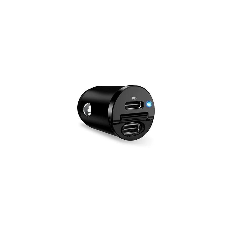 Puro Fast Charger Power Delivery Mini Car Charger 1 USB-C + 1 USB-C 30W - Black Puro Fast Charger Power Delivery Mini Car Charger 1 USB-C + 1 USB-C 30W - Black