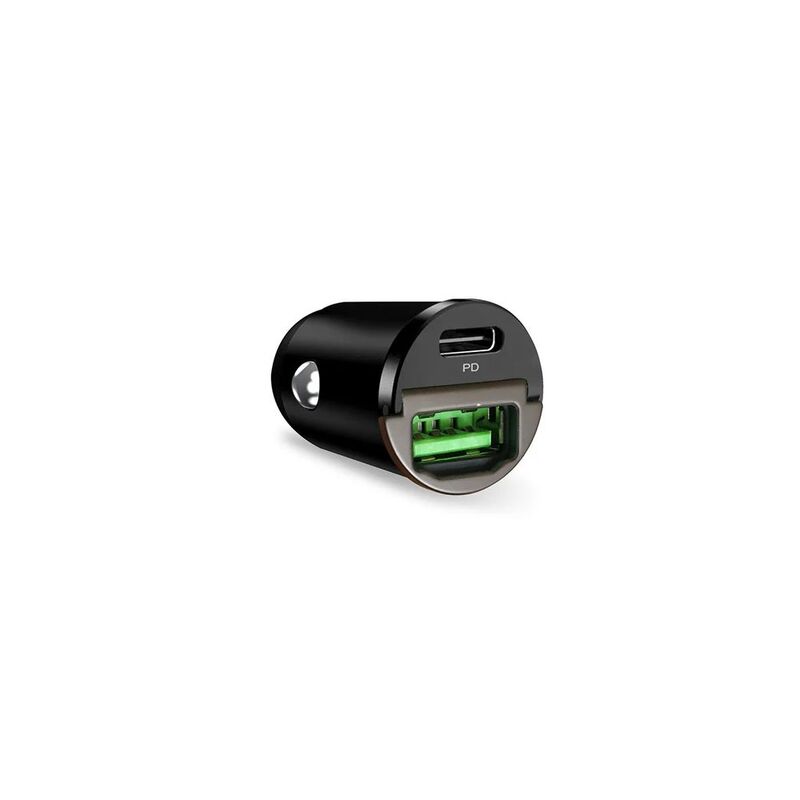 Puro Fast Charger Power Delivery Mini Car Charger 1 USB-C + 1 USB-A/ 30W - Black Puro Fast Charger Power Delivery Mini Car Charger 1 USB-C + 1 USB-A/ 30W - Black