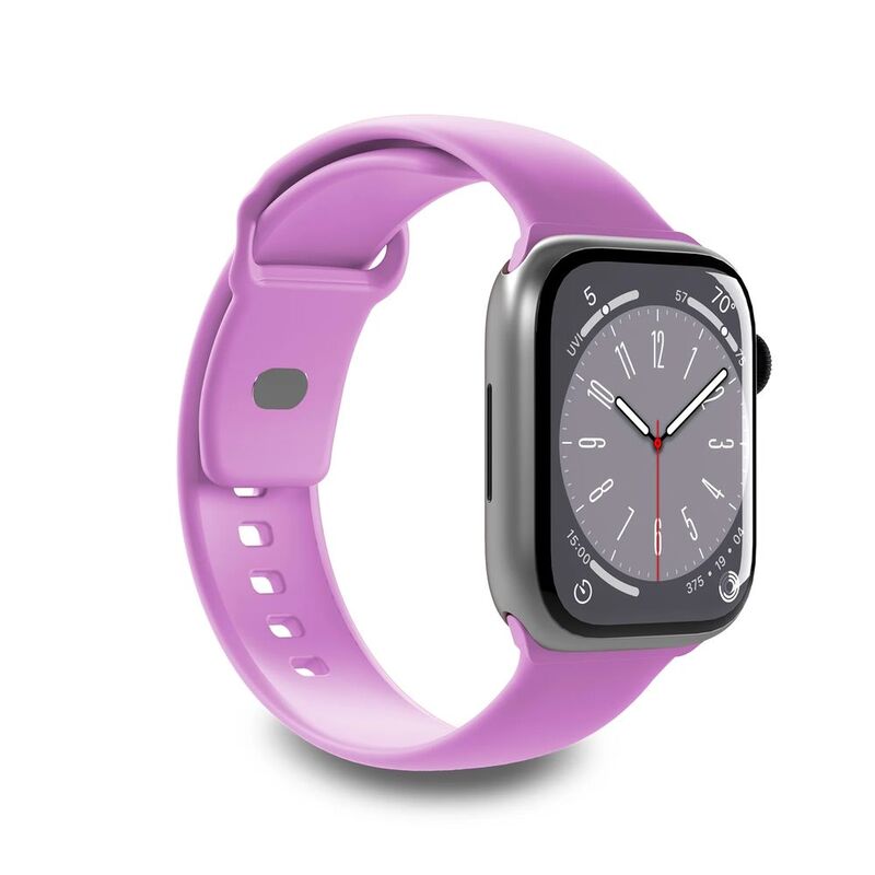 Puro "Icon" Silicone Band For Apple Watch Up To Series 9 38-40-41mm - Series 10 42mm 3 Pieces Including Size SM & ML - Pink