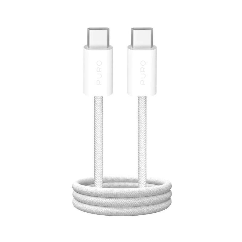 Puro Braided Cable Fabk4 USB-C To USB-C 2M 240W 480Mbps - White