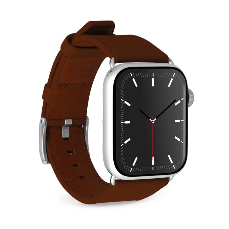 Puro 'E-Classic' Vegan Leather Band For Apple Watch Up To Series 3 42mm - Series 4 And Following 44-45-46-49mm - Brown Puro 'E-Classic' Vegan Leather Band For Apple Watch Up To Series 3 42mm - Series 4 And Following 44-45-46-49mm - Brown