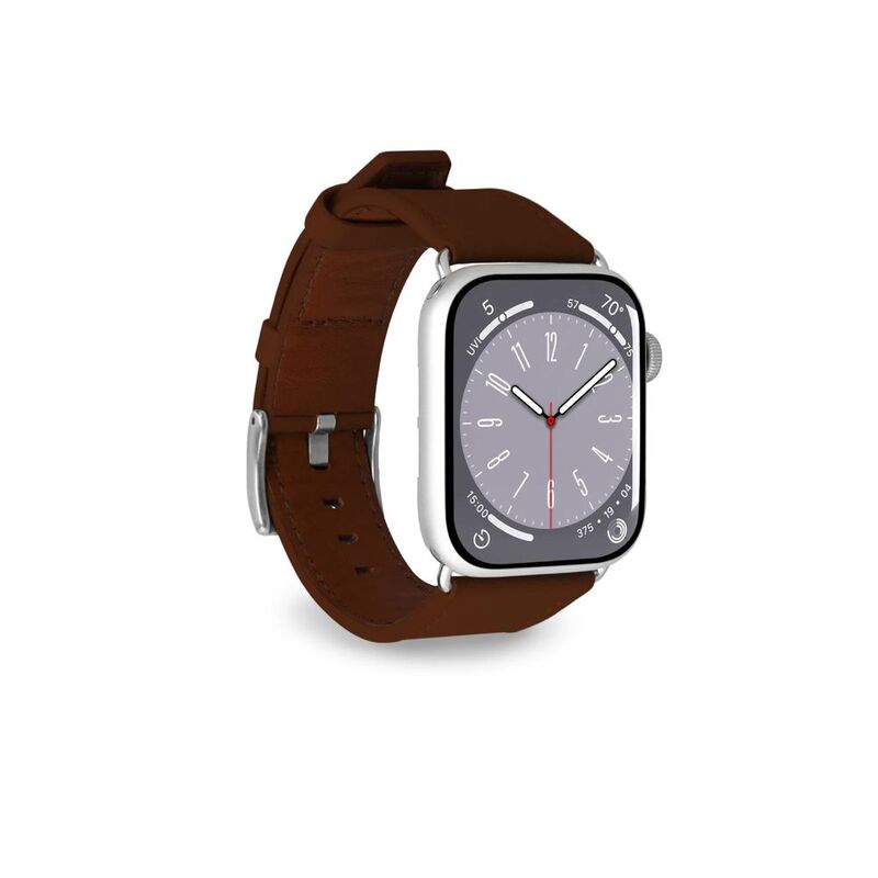 Puro 'E-Classic' Vegan Leather Band For Apple Watch Up To Series 9 38-40-41mm - Series 10 42mm - Brown