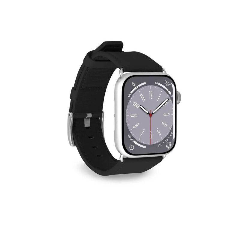 Puro 'E-Classic' Vegan Leather Band For Apple Watch Up To Series 9 38-40-41mm - Series 10 42mm - Black