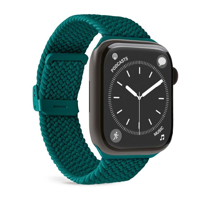 Puro 'Loop' Band In Elasticated Nylon With Clip Closure For Apple Watch Up To Series 3 42mm - Series 4 And Following 44-45-46-49mm - Dark Green (On... Puro 'Loop' Band In Elasticated Nylon With Clip Closure For Apple Watch Up To Series 3 42mm - Series 4 And Following 44-45-46-49mm - Dark Green (On...