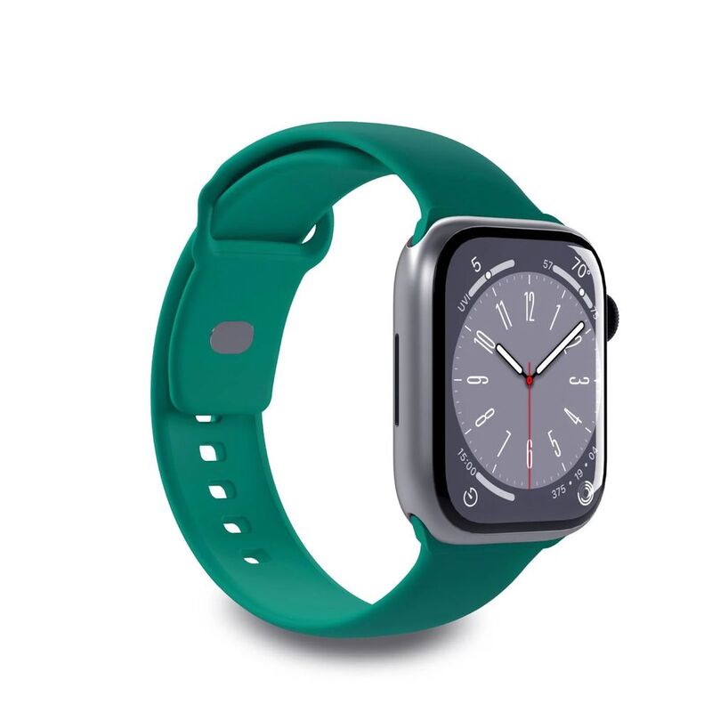Puro "Icon" Silicone Band For Apple Watch Up To Series 9 38-40-41mm - Series 10 42mm 3 Pieces Including Size SM & ML - Dark Green
