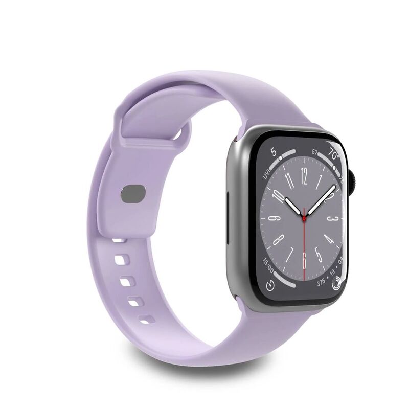 Puro "Icon" Silicone Band For Apple Watch Up To Series 9 38-40-41mm - Series 10 42mm 3 Pieces Including Size SM & ML - Lavender