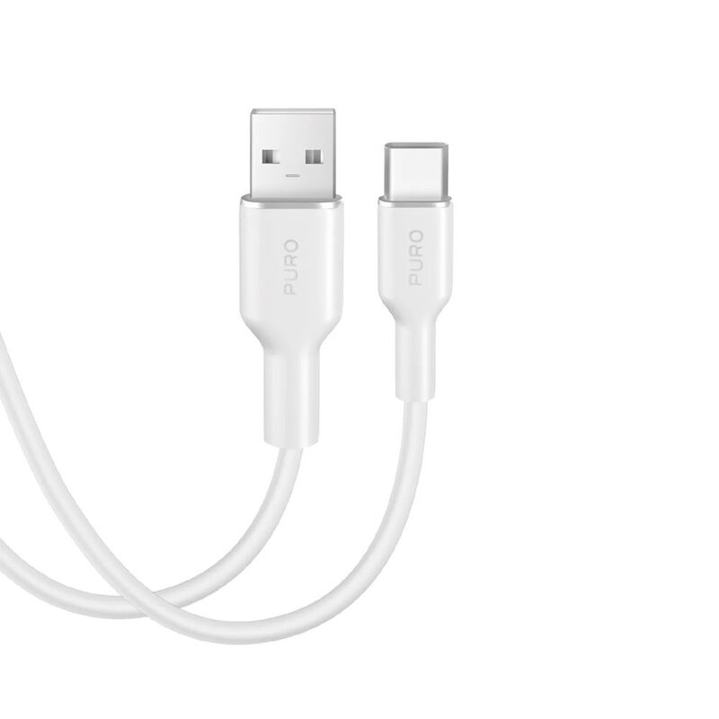 Puro Soft Cable USB-A To USB-C 1.5M - White