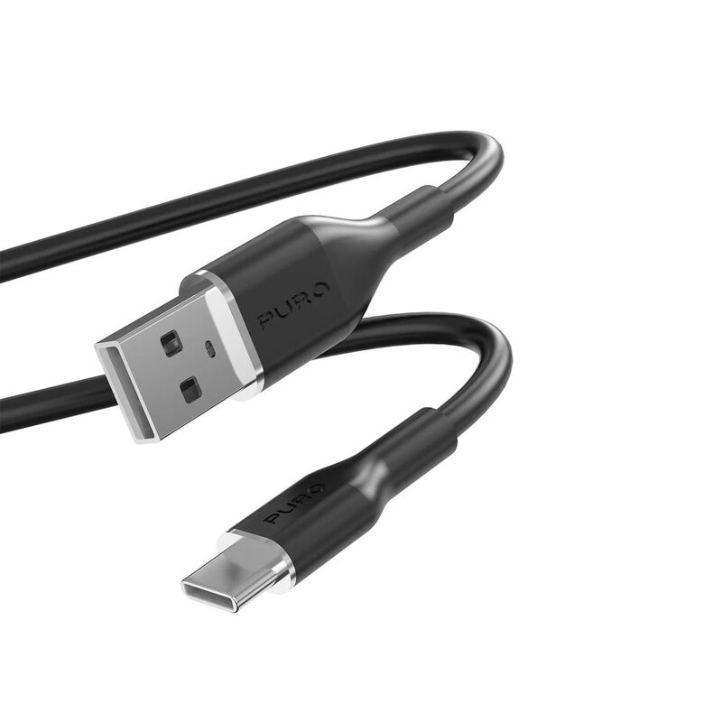 Puro Soft Cable USB-A To USB-C 1.5M - Black