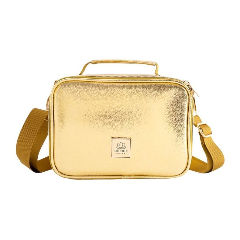 Umami Prive Insulated Leather Lunch Bag Shiny Gold Umami Prive Insulated Leather Lunch Bag Shiny Gold