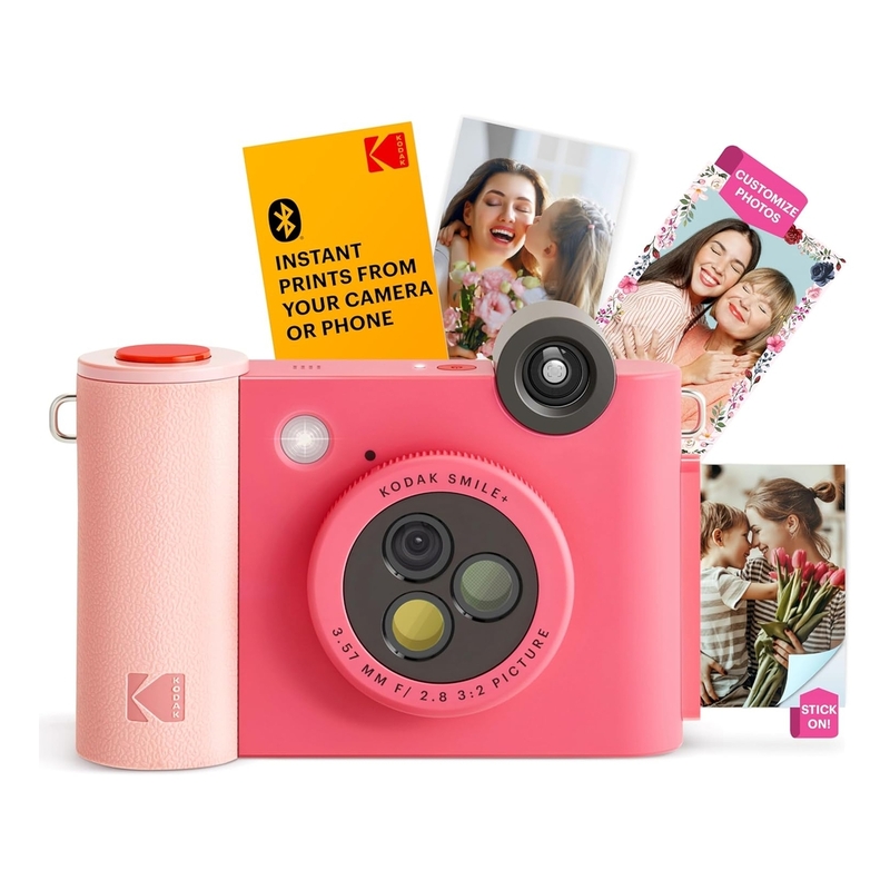 Kodak Smile+ 2x3 Digital Instant Camera with Mobile Photo Printer - Effect Lenses - Fuchsia