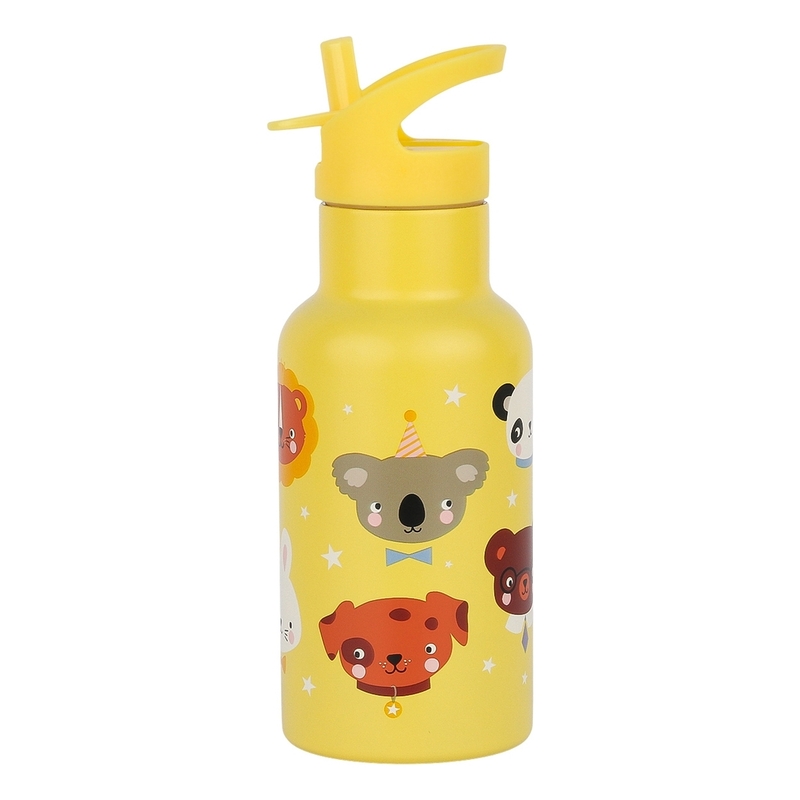 A Little Lovely Company Stainless Steel Water Bottle (350Ml) - Animal Friends