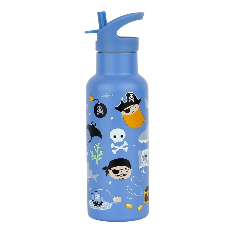 A Little Lovely Company Stainless Steel Water Bottle (500Ml) - Pirates