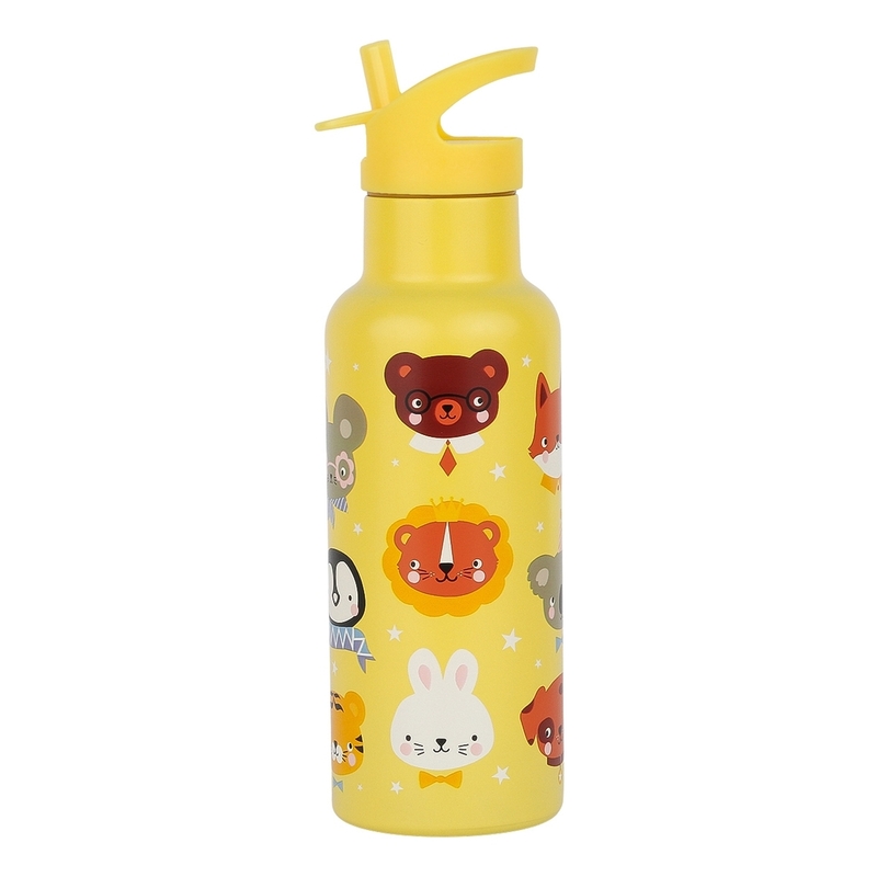 A Little Lovely Company Stainless Steel Water Bottle (500Ml) - Animal Friends